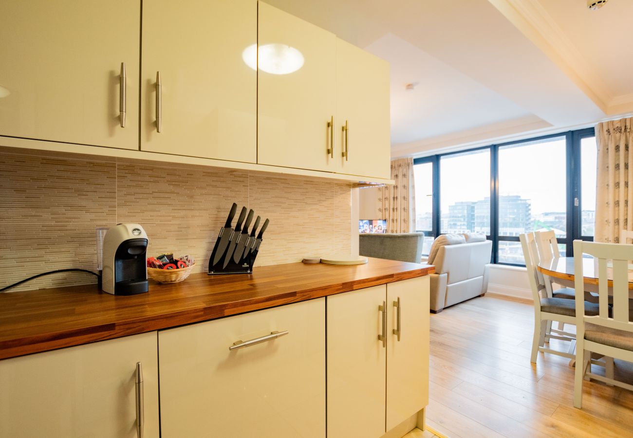 Apartment in Galway City - PENTHOUSE with Harbour and Panoramic Water Views. Private Rooftop Terrace. Family Friendly. Free Parking